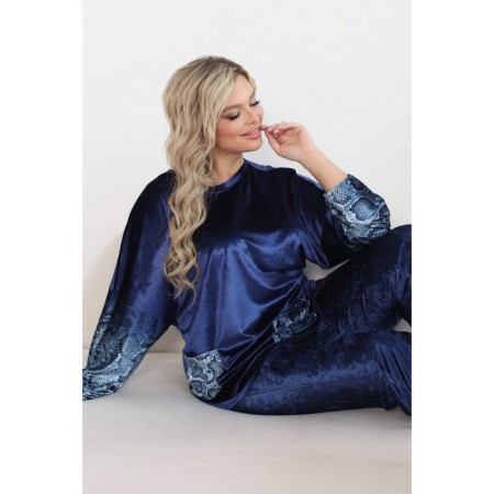 Female suit, size 52, blue color-7