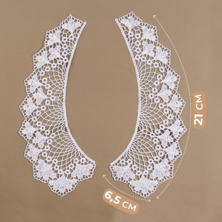 Collar sewing, guipyur, 21 × 6.5 cm, white color-2