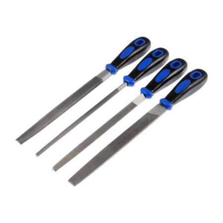 A set of tundra files, steel U10, notch No. 2, plastic handles, 200 mm, 4 pcs.
