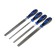 A set of tundra files, steel U10, notch No. 2, plastic handles, 200 mm, 4 pcs.