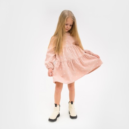 Платье детское KAFTAN "Сердечки", р. 30 (98-104), розовый-3