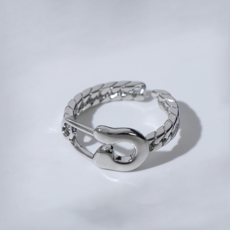 Ring "Bulavka" trend, silver color, dimensionless-1