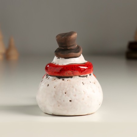 Souvenir Ceramics "Snowman in a hat with hanging legs" 6.3x6.7x7.7 cm-3
