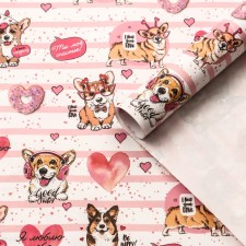 A set of packaging paper, glossy 