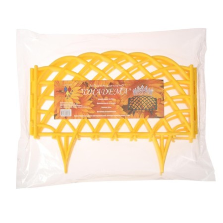 Decorative fence, 34 × 270 cm, 6 sections, plastic, yellow, “diadem”-9