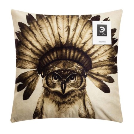 Pillowcase decorative Ethel "Owl" 40x40 cm, velor-4