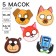 Set of carnival masks Blue Tractor 5 pcs.