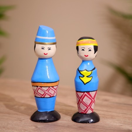 Souvenir "couple" wood (set 2 pcs) 17 cm