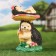 Garden figure "Hedgehog with a hedgehog on fly agaric" 30x20x20cm