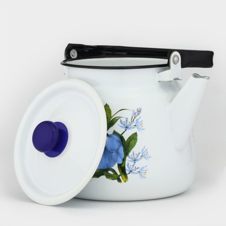 Kettle with the “Blue Flowers” ​​button, 3.5 l, induction, white color-1