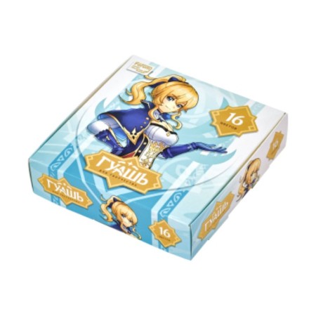 Gouache 16 colors x 25 ml, office collection "anime", in a cardboard box-3