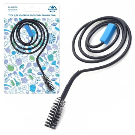 Cable for removing hair from drain pipes, 66 cm