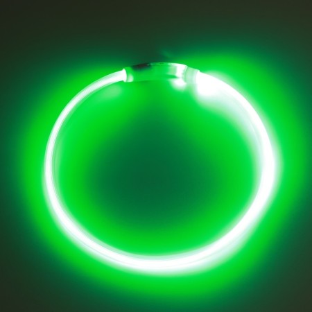 Collar - backlight ring, charging from USB, up to 70 cm, 3 glow modes, green-3
