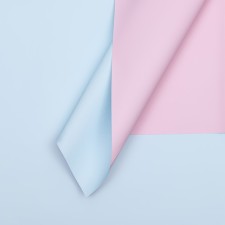 Matte film for flowers, bilateral, Vesta, pink - blue, 0.6 x 0.6 m