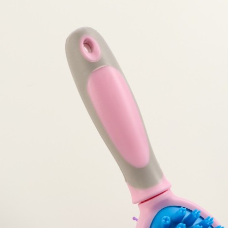 Bilateral brush - comb with wavy teeth, middle, 6 x 19 cm, pink-4