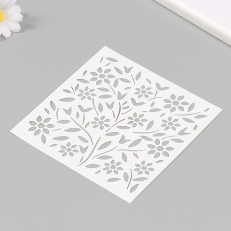 Plastic stencil "branches" 15x15 cm-1
