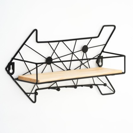 Wall hanger with a shelf "arrow", with backlight, 5 hooks, black-3