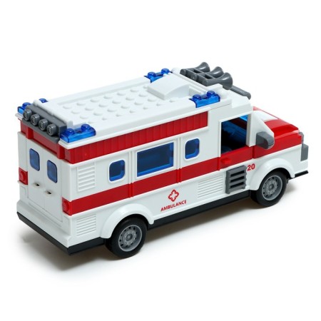 The radio -controlled ambulance machine, lighting effects, works from batteries-2