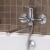 Bath mixer "RMS" SL134-006E, pour 350 mm, shower set, brass, chrome