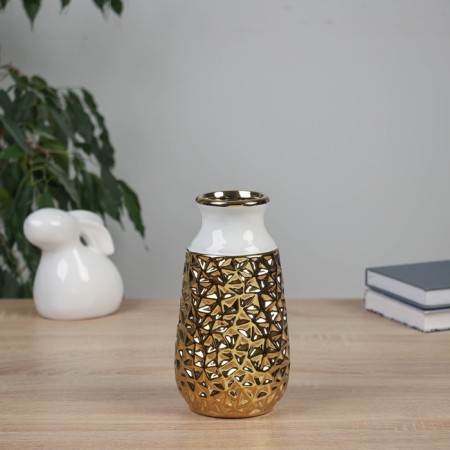 VAZA Ceramics Table "Caleb" 20x9.5 cm, white-golden