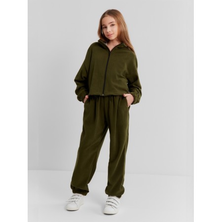 Толстовка для девочки MINAKU: Fleece Soft, цвет хаки, рост 164 см-1