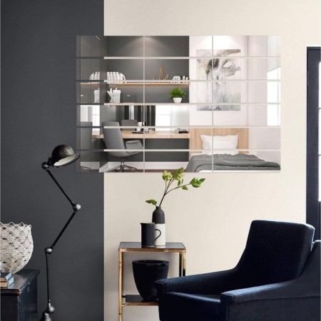 Interior stickers "bricks", mirror, wall decor, set 18 pcs, 15 x 5 cm-2
