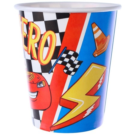 Paper glass "Happy Birthday!", 250 ml, cars-2