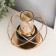 Climber metal, glass for 1 candle "Sphere" black with gold 16.5x14.5x14.5 cm
