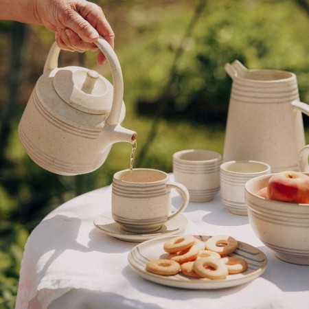 Tea couple ceramic SL Home "Raisia", 2 items: a cup 230 ml, a saucer d = 12.5 cm, beige color-6