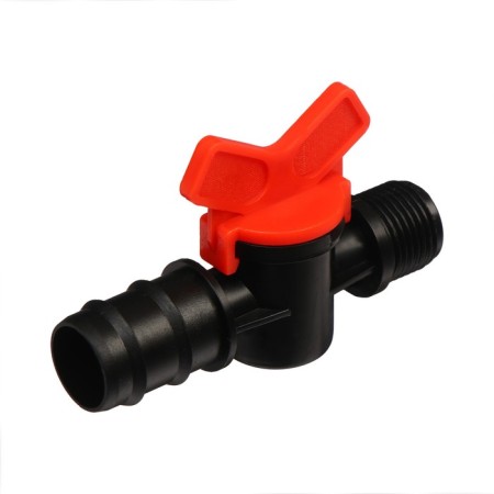 The control valve, external thread 3/4 ", for the hose 1" (25 mm), plastic