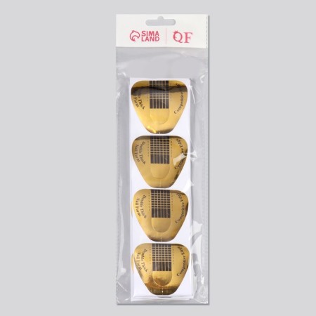 Forms for nail extension are wide, 100 pcs, golden color-5