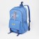 School backpack from textiles on lightning, 3 pockets, blue color
