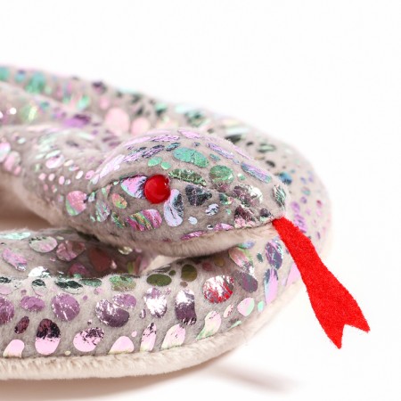 Soft toy "Snake", 15 cm, silver color-7