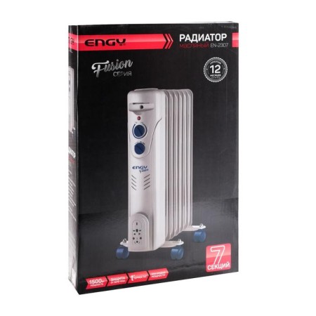 Engy EN-2307 Fusion heater, oil, 1500 watts, 7 sections, 15 m², gray-4