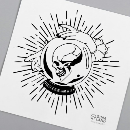 Tattoo on the body Black "Esoteric. Magic ball" 6x6 cm-5