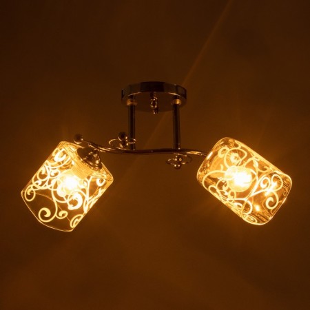 Ceiling chandelier "Lucy" 2x40W E27 Color: silver-2