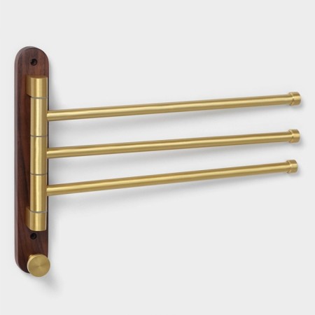 Holder for towels Stölz Hölzern Premiere, walnut wood, aluminum, brown color-2