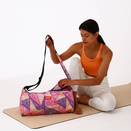 Sports bag, textura, average size, purple color-9