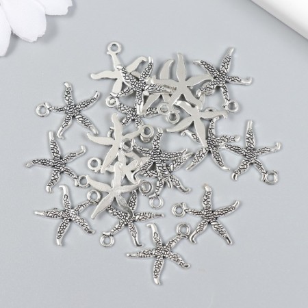 Decor Metal for creativity "Dancing Marine Star" silver 2117 1.8x1.7 cm-2