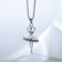 Pendant "Ballerina" in a skirt, white color in silver, 45 cm