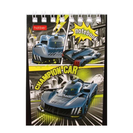 Notepad A7, 40 sheets in a cage on the crest "Auto Champion", covered cardboard, mix-6