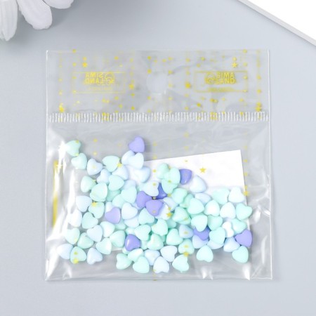 Decor for creativity plastic "Hearts in blue colors" set of 100 pcs 0.6x0.6 cm-3