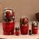 Nesting doll "berry", red dress, 5 doll, 16 cm