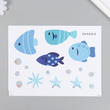 Sticking plastic interior color "fish for" set of 6 sheets15x20 cm-1