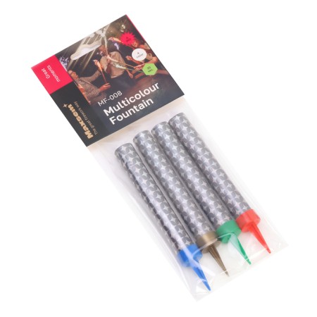 Candles Fountains for Cake "Color Sparks", 10 cm, 30 seconds, color flame, 4 pcs-11