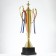 Cup 154a, award figure, gold, plastic stand, Tricolor, 59 x 23 x 12 cm