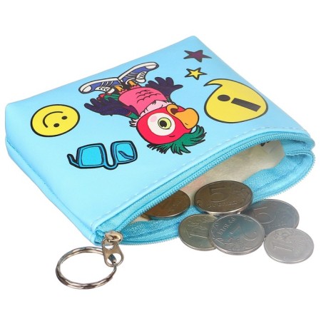 Purse purse, leatherette, on lightning, 11.5 x 2.5 x 8 cm, parrot Kesha-2
