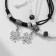 Bracelets "Demetrons" clover, black and white color, l = 12.5 cm