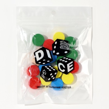 Fabric games, 16 pcs 2 × 1 cm, 2 cubes 1.4 cm-2