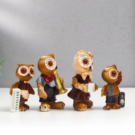 Suvenir Polystone "Filina Musicians" set 4 pcs 10x5.5x4.5, 12.5x6.5x6 cm-1